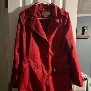 Red Michael Kors Trench Coat